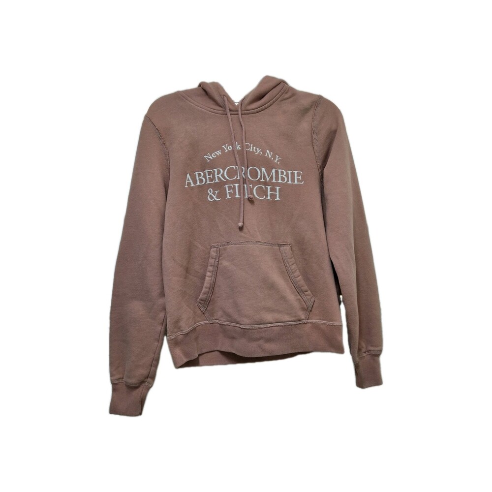 Abercrombie & Fitch Soft A&F Hoodie Womens Small Mauve Embroidered Logo Pullover